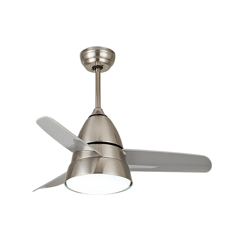 36" Wide LED Hanging Fan Lamp Fixture Classic Acrylic Tapered Semi-Flush Mount Light with 3 Blades Clearhalo 'Ceiling Fans with Lights' 'Ceiling Fans' Lighting' 1984283