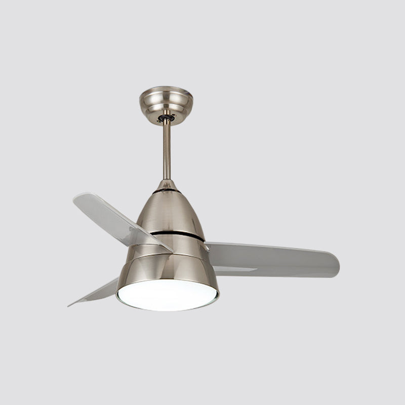 36" Wide LED Hanging Fan Lamp Fixture Classic Acrylic Tapered Semi-Flush Mount Light with 3 Blades Clearhalo 'Ceiling Fans with Lights' 'Ceiling Fans' Lighting' 1984284