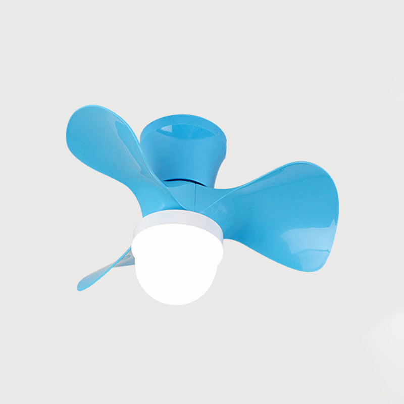 22" Wide LED Bedroom Pendant Fan Light Contemporary Semi Mount Lighting with Bowl Acrylic Shade, 3 Blades Clearhalo 'Ceiling Fans with Lights' 'Ceiling Fans' 'Modern Ceiling Fans' 'Modern' Lighting' 1984316