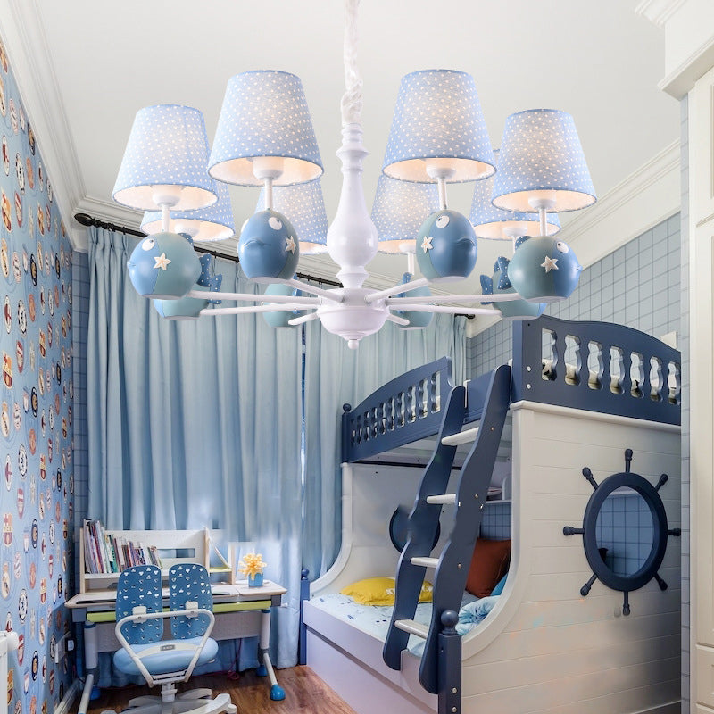 Blue Circle Bird Hanging Lamp Modern Resin Metal Hanging Pendant Lights for Kid Bedroom Clearhalo 'Ceiling Lights' 'Chandeliers' Lighting' options 198435