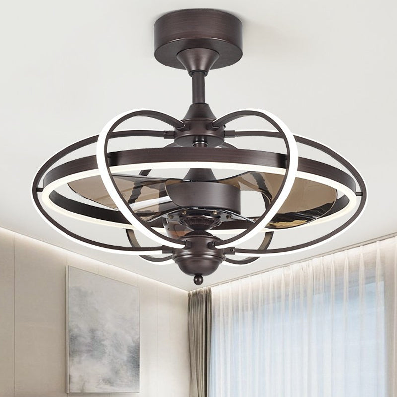 3-Blade Metal Geometry Semi Flush Mount Modernism 26