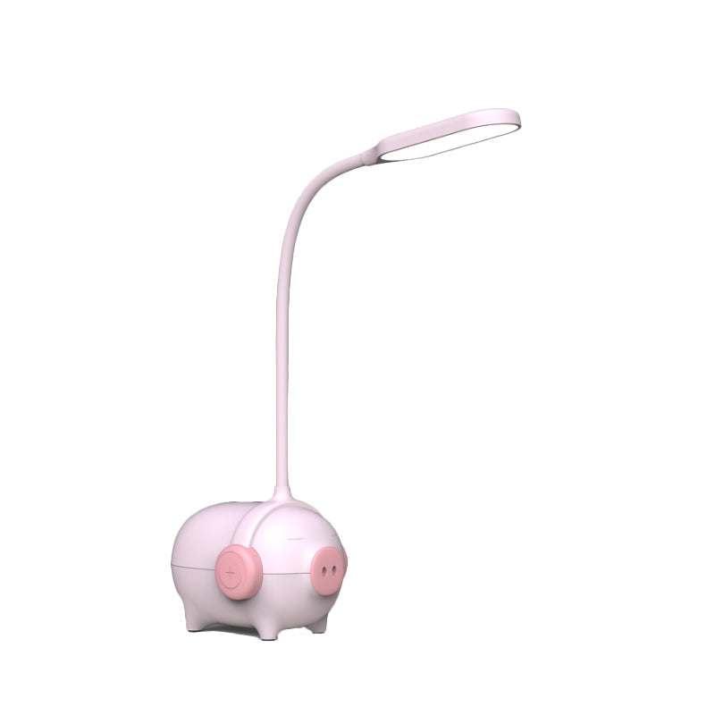 Piggy Kindergarten LED Desk Light 1 Head Animal Reading Light with Flexible Gooseneck Clearhalo 'Desk Lamps' 'Lamps' Lighting' 198460