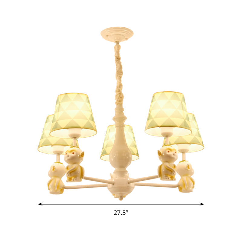Fabric Tapered Shade Hanging Lights Nordic Hanging Pendant Lights in Yellow for Living Room Clearhalo 'Ceiling Lights' 'Chandeliers' Lighting' options 198483