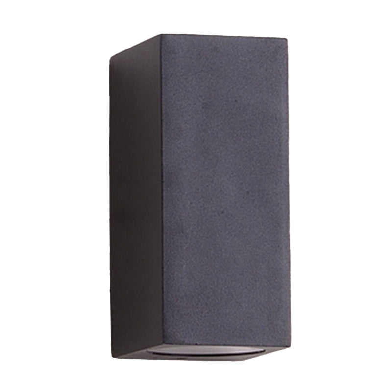 Aluminum Block Wall Sconce Lighting Simple 1/2-Light Black Small/Large LED Flush Mount for Corridor Clearhalo 'Cast Iron' 'Glass' 'Industrial' 'Modern wall lights' 'Modern' 'Tiffany' 'Traditional wall lights' 'Wall Lamps & Sconces' 'Wall Lights' Lighting' 1985374