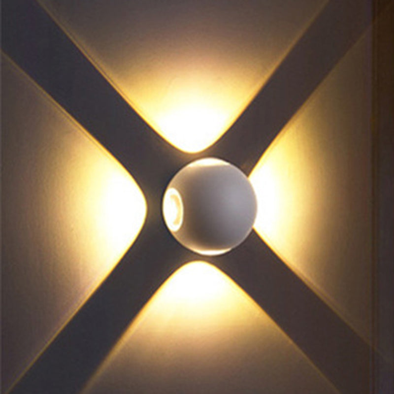 Dome Living Room Flush Wall Sconce Metal 4-Light Nordic Wall Mount Lamp in Black/White Clearhalo 'Cast Iron' 'Glass' 'Industrial' 'Modern wall lights' 'Modern' 'Tiffany' 'Traditional wall lights' 'Wall Lamps & Sconces' 'Wall Lights' Lighting' 1985556