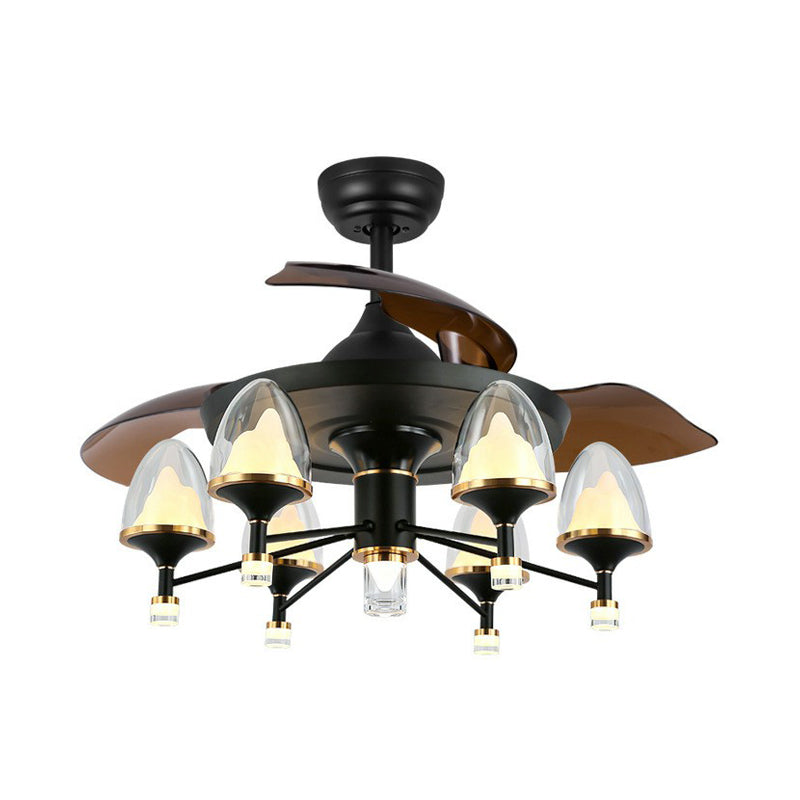 42" Wide Sputnik Living Room Ceiling Fan Light Metal LED Modernism Semi-Flush Mount with 4 Blades Clearhalo 'Ceiling Fans with Lights' 'Ceiling Fans' 'Modern Ceiling Fans' 'Modern' Lighting' 1985604