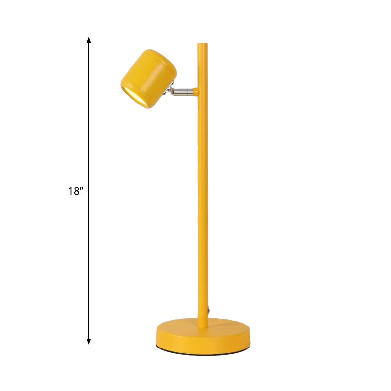 Rotatable Cylinder Child Bedroom Desk Light Metal Macaron Reading Light with Plug-In Cord Clearhalo 'Desk Lamps' 'Lamps' Lighting' 198562