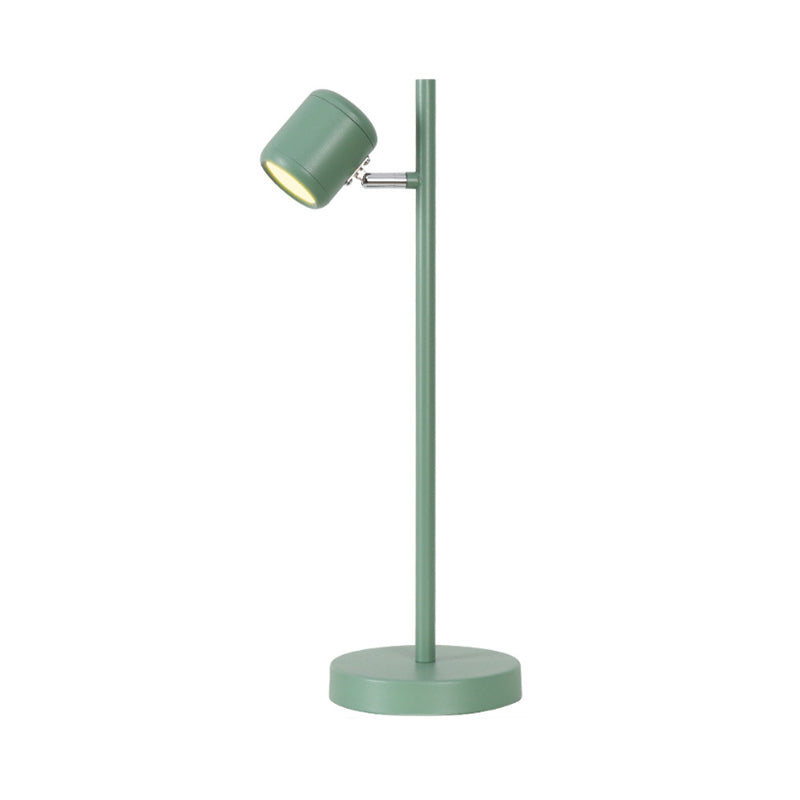 Rotatable Cylinder Child Bedroom Desk Light Metal Macaron Reading Light with Plug-In Cord Clearhalo 'Desk Lamps' 'Lamps' Lighting' 198566