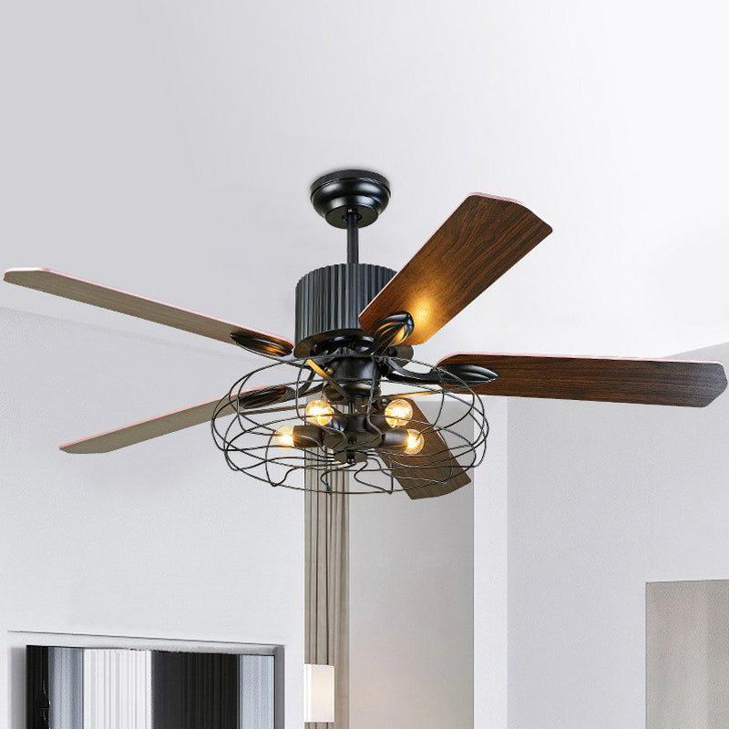 Drum Caged Metal Semi Flush Mount Industrial 52