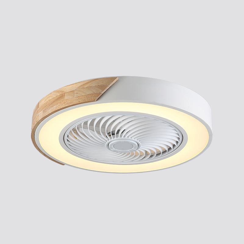 20.5" Wide LED Bedroom Semi Flush Mounting Simple Hanging Fan Light with Geometric Acrylic Shade Clearhalo 'Ceiling Fans with Lights' 'Ceiling Fans' 'Modern Ceiling Fans' 'Modern' Lighting' 1985867