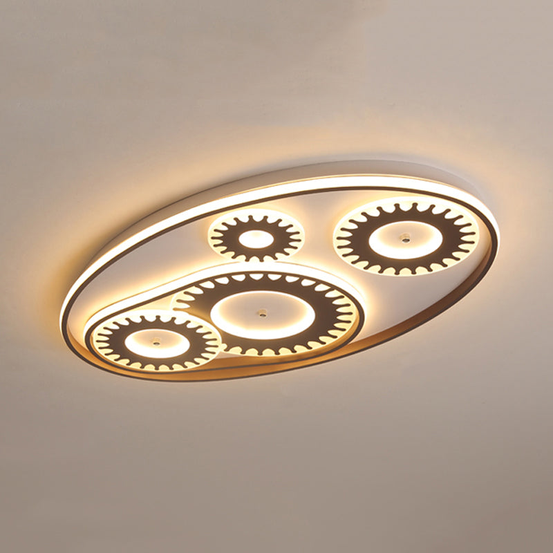 Acrylic Gear LED Flush Ceiling Light Contemporary Ceiling Lamp in White for Kid Room Balcony Clearhalo 'Ceiling Lights' 'Close To Ceiling Lights' 'Close to ceiling' 'Flush mount' Lighting' 198877