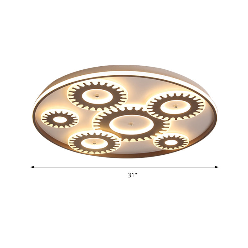 Acrylic Gear LED Flush Ceiling Light Contemporary Ceiling Lamp in White for Kid Room Balcony Clearhalo 'Ceiling Lights' 'Close To Ceiling Lights' 'Close to ceiling' 'Flush mount' Lighting' 198884