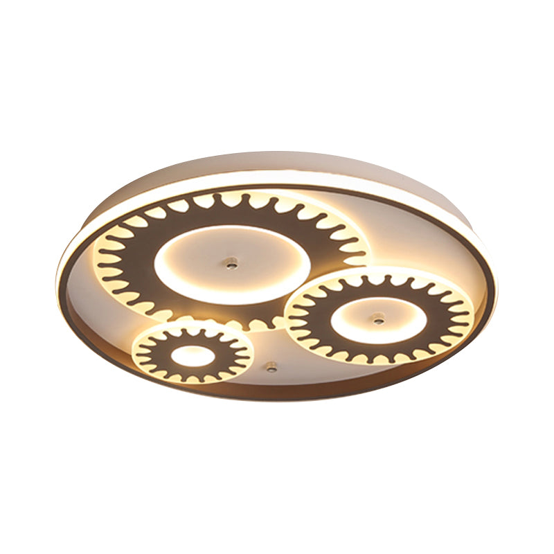 Acrylic Gear LED Flush Ceiling Light Contemporary Ceiling Lamp in White for Kid Room Balcony Clearhalo 'Ceiling Lights' 'Close To Ceiling Lights' 'Close to ceiling' 'Flush mount' Lighting' 198891