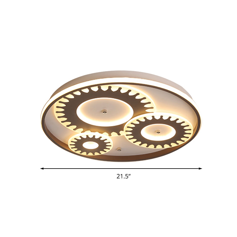 Acrylic Gear LED Flush Ceiling Light Contemporary Ceiling Lamp in White for Kid Room Balcony Clearhalo 'Ceiling Lights' 'Close To Ceiling Lights' 'Close to ceiling' 'Flush mount' Lighting' 198892