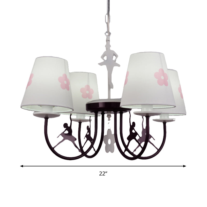 White Hanging Lamp with Flowers Modern Fabric Hanging Chandelier for Living Room Clearhalo 'Ceiling Lights' 'Chandeliers' Lighting' options 199495