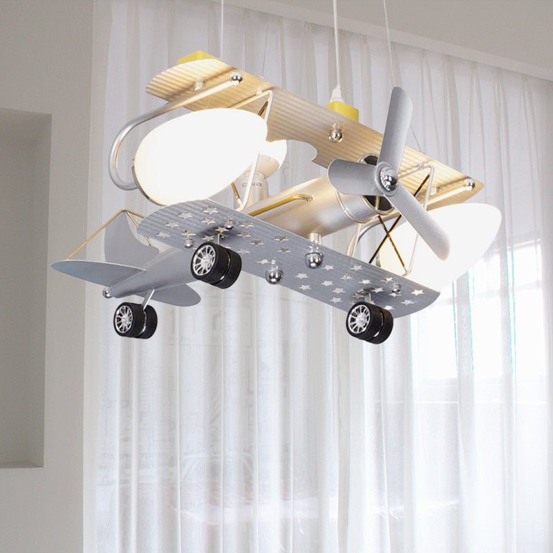 White Airplane Hanging Light Fixtures Modern Metal Hanging Chandelier for Kindergarten Clearhalo 'Ceiling Lights' 'Chandeliers' Lighting' options 199786