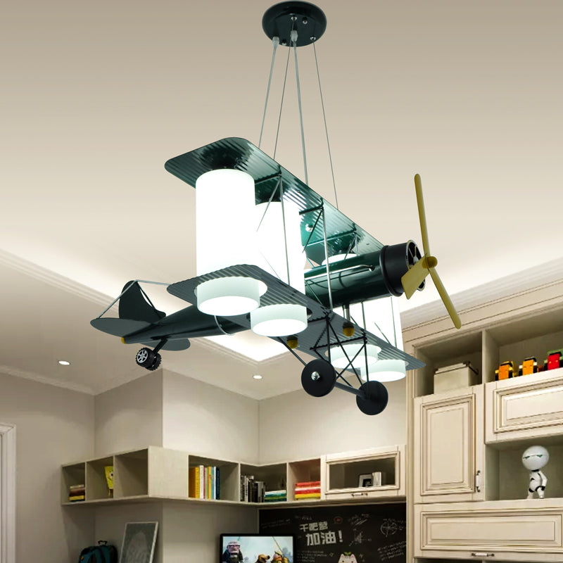 Chic Modern Battle Plane Hanging Chandelier Metal Hanging Lamp Fixture for Bedroom Clearhalo 'Ceiling Lights' 'Chandeliers' Lighting' options 199971