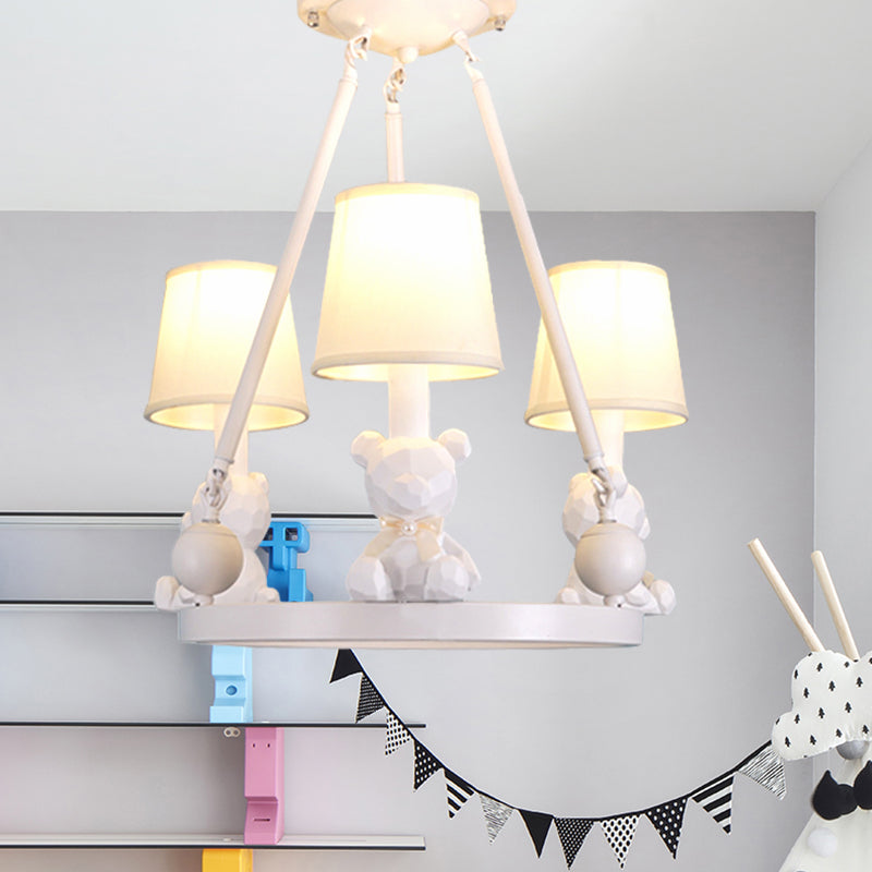 Nordic Hanging Light Fixtures with Tapered Shade Fabric Hanging Chandelier for Bedroom Clearhalo 'Ceiling Lights' 'Chandeliers' Lighting' options 200259