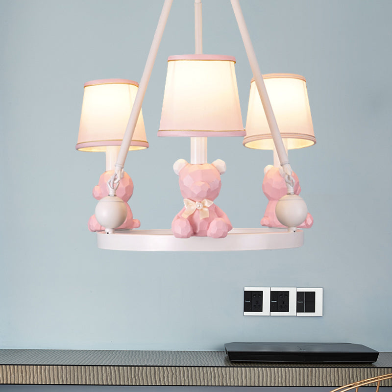 Nordic Hanging Light Fixtures with Tapered Shade Fabric Hanging Chandelier for Bedroom Clearhalo 'Ceiling Lights' 'Chandeliers' Lighting' options 200265