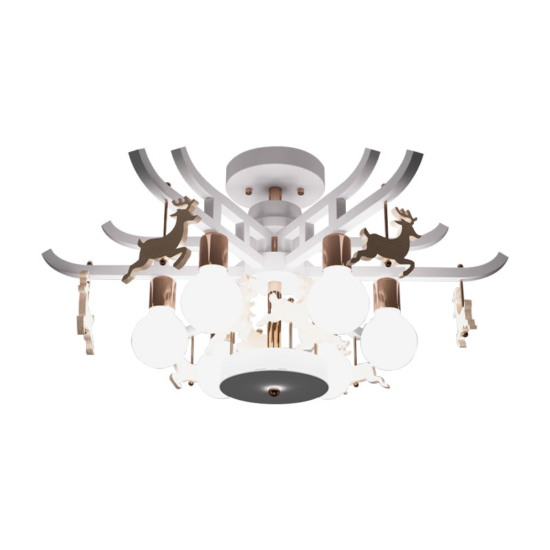 Modern Deer Hanging Chandelier Metal Hanging Ceiling Lamp for Living Room Clearhalo 'Ceiling Lights' 'Chandeliers' Lighting' options 200393