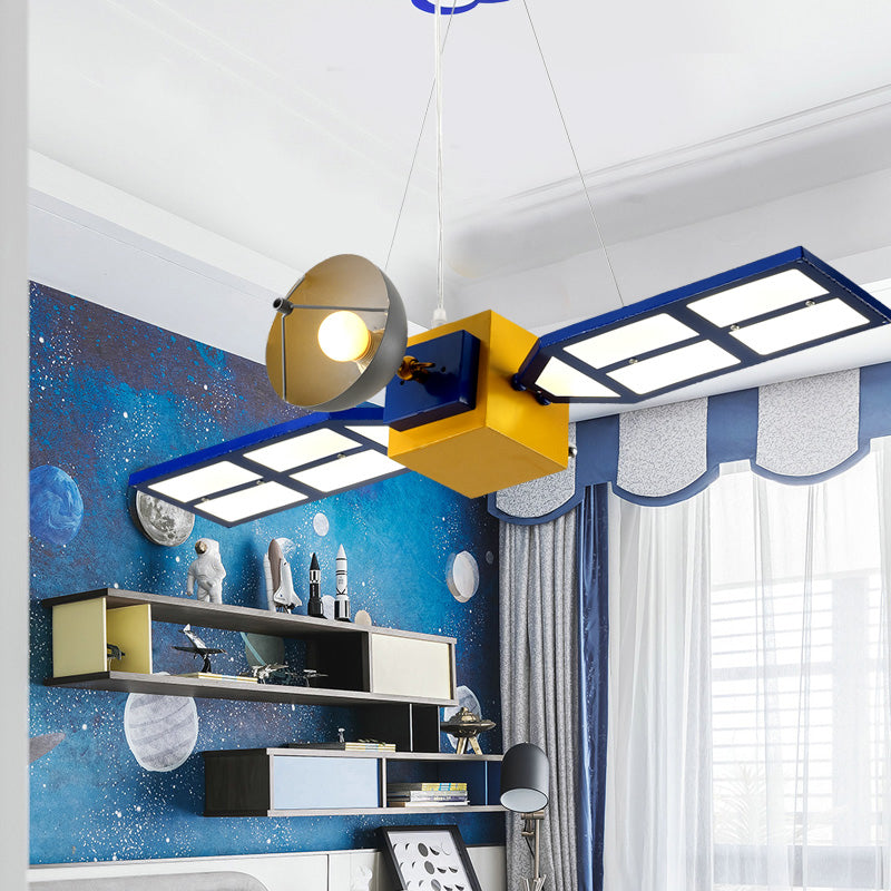 Satellite Living Room Hanging Lamp Contemporary Metal Hanging Pendant Lights in Yellow Clearhalo 'Ceiling Lights' 'Chandeliers' Lighting' options 200411
