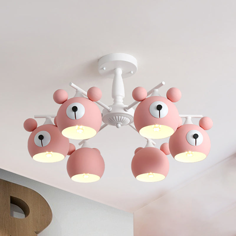Nordic Mouse Pendant Lights 5/6 Lights Metal Hanging Lamp Fixture for Bedroom Clearhalo 'Ceiling Lights' 'Chandeliers' Lighting' options 200516