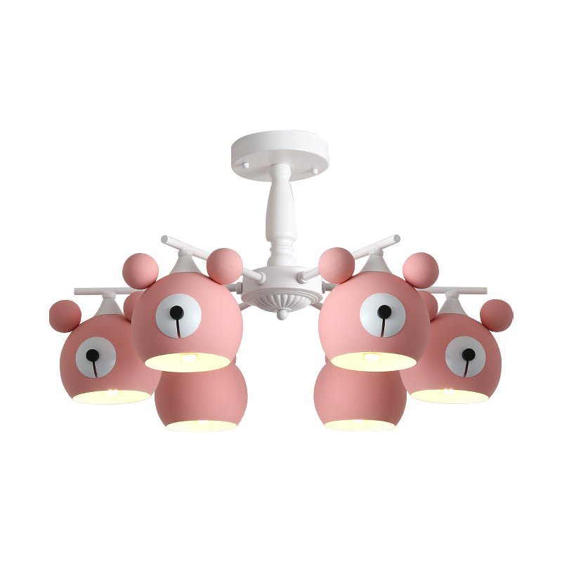 Nordic Mouse Pendant Lights 5/6 Lights Metal Hanging Lamp Fixture for Bedroom Clearhalo 'Ceiling Lights' 'Chandeliers' Lighting' options 200518