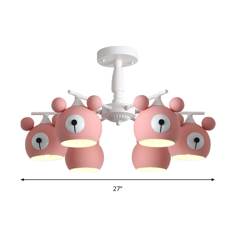 Nordic Mouse Pendant Lights 5/6 Lights Metal Hanging Lamp Fixture for Bedroom Clearhalo 'Ceiling Lights' 'Chandeliers' Lighting' options 200519