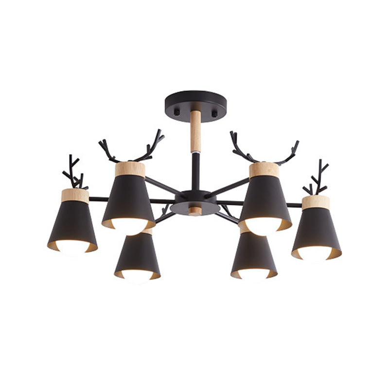 Deer Horn Kids Room Lighting Pendant Chandelier Iron Modern Fashion Hanging Chandelier Clearhalo 'Ceiling Lights' 'Chandeliers' Lighting' options 200525