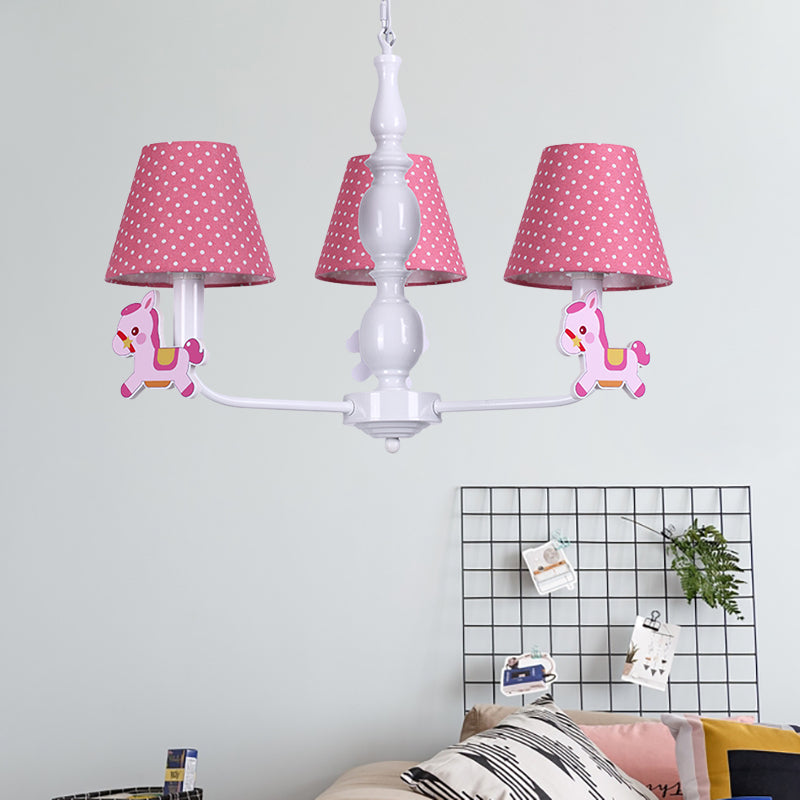 Nordic Tapered Shade Hanging Chandelier Fabric Hanging Lights for Living Room Clearhalo 'Ceiling Lights' 'Chandeliers' Lighting' options 200606