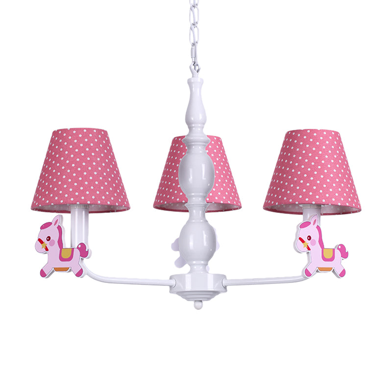 Nordic Tapered Shade Hanging Chandelier Fabric Hanging Lights for Living Room Clearhalo 'Ceiling Lights' 'Chandeliers' Lighting' options 200607