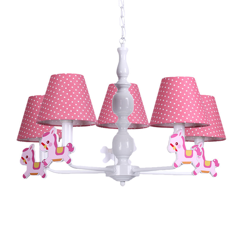 Nordic Tapered Shade Hanging Chandelier Fabric Hanging Lights for Living Room Clearhalo 'Ceiling Lights' 'Chandeliers' Lighting' options 200611