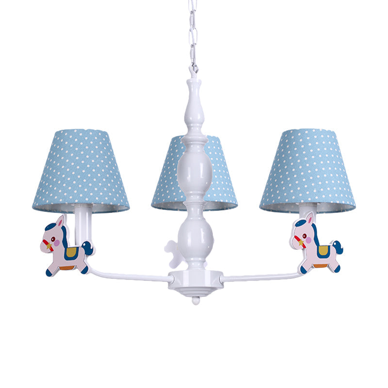 Nordic Tapered Shade Hanging Chandelier Fabric Hanging Lights for Living Room Clearhalo 'Ceiling Lights' 'Chandeliers' Lighting' options 200614