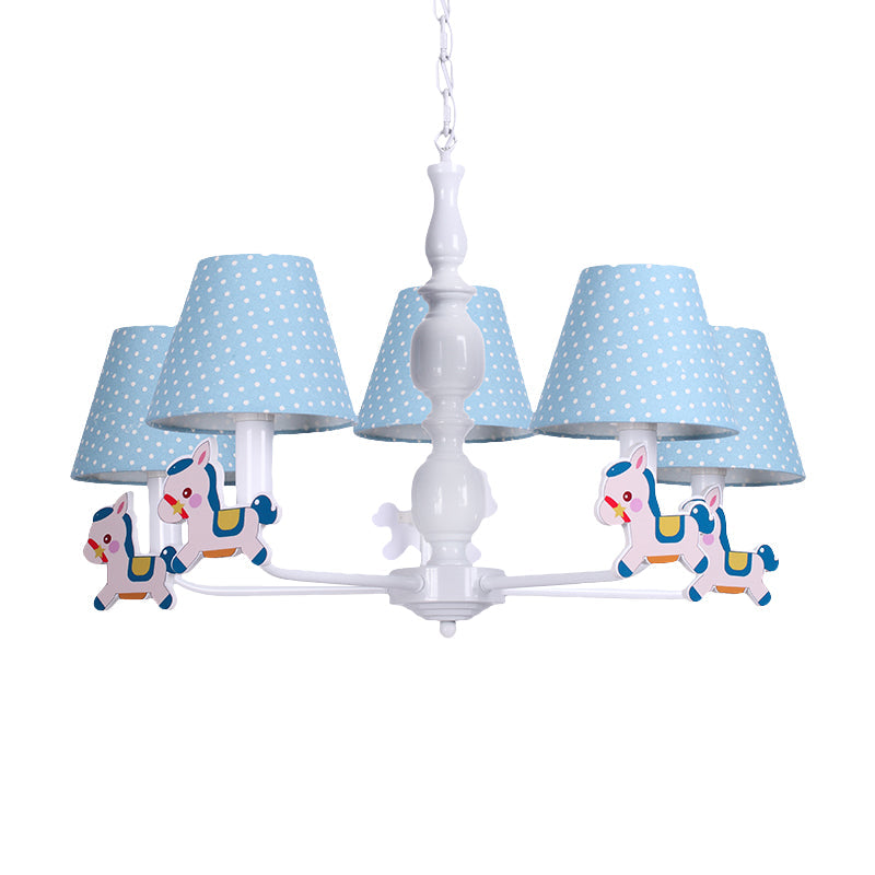 Nordic Tapered Shade Hanging Chandelier Fabric Hanging Lights for Living Room Clearhalo 'Ceiling Lights' 'Chandeliers' Lighting' options 200616