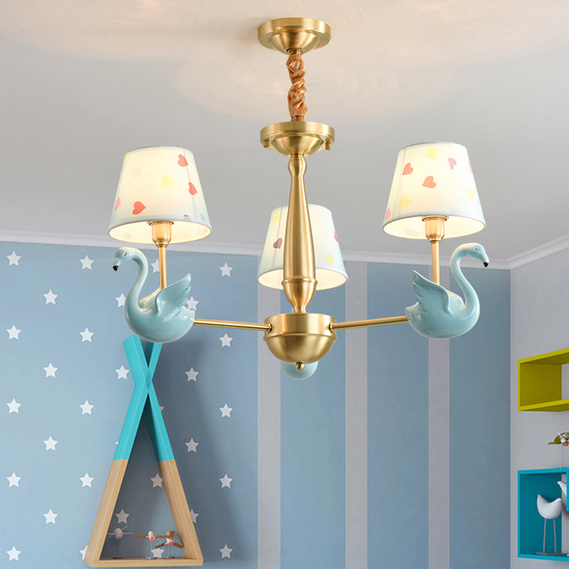 Kindergarten Swan Hanging Chandelier Fabric Art Deco Hanging Pendant Lights Clearhalo 'Ceiling Lights' 'Chandeliers' Lighting' options 200792