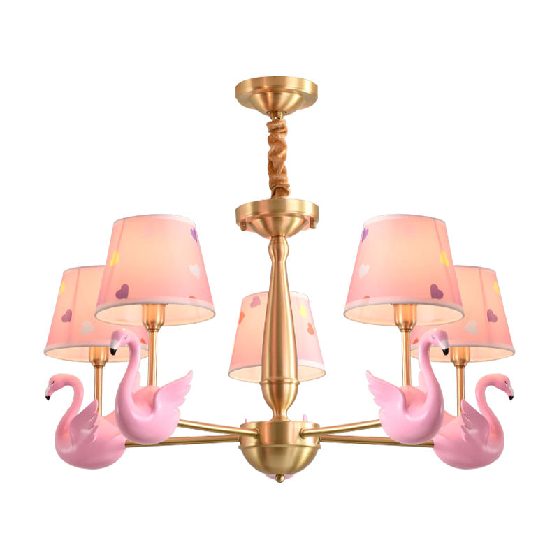 Kindergarten Swan Hanging Chandelier Fabric Art Deco Hanging Pendant Lights Clearhalo 'Ceiling Lights' 'Chandeliers' Lighting' options 200802