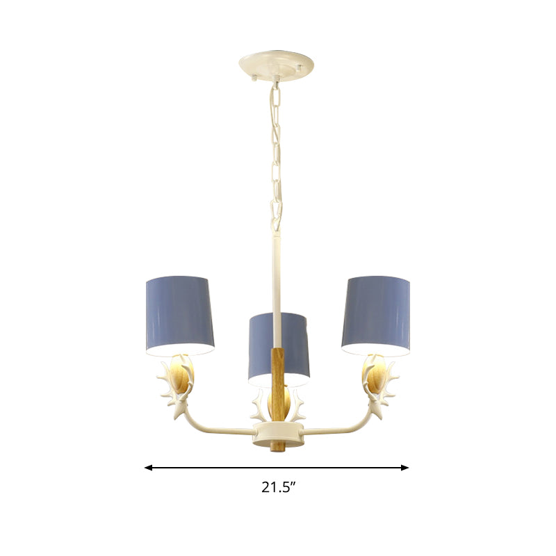 Scandinavian Deer Horn Hanging Lights Metal Wood Chandelier Light for Living Room Clearhalo 'Ceiling Lights' 'Chandeliers' Lighting' options 200862