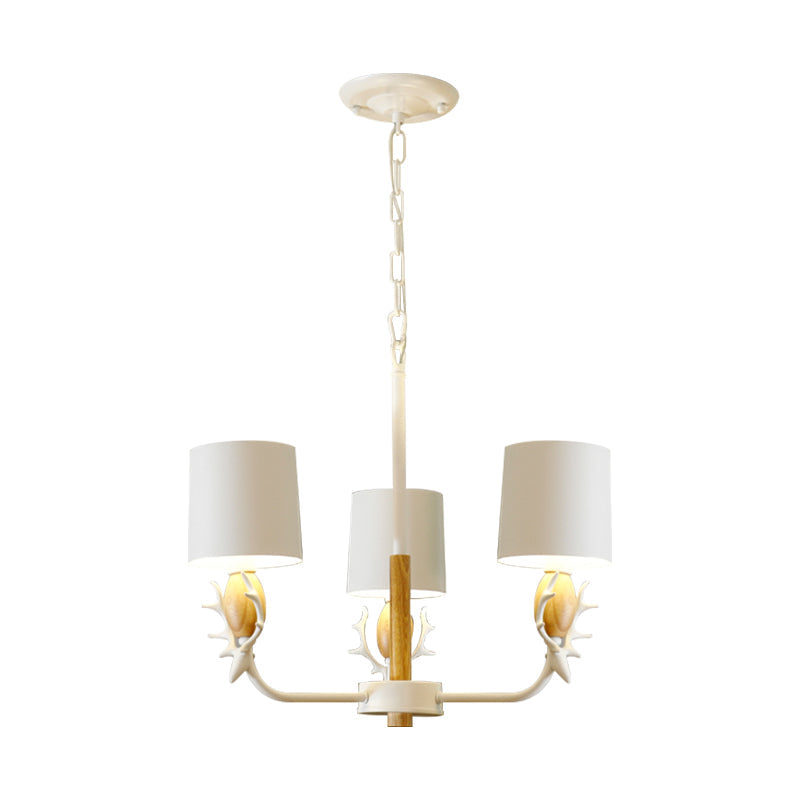 Scandinavian Deer Horn Hanging Lights Metal Wood Chandelier Light for Living Room Clearhalo 'Ceiling Lights' 'Chandeliers' Lighting' options 200866