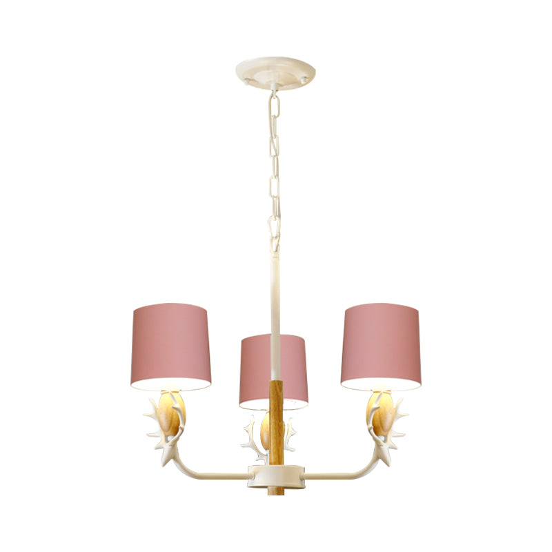 Scandinavian Deer Horn Hanging Lights Metal Wood Chandelier Light for Living Room Clearhalo 'Ceiling Lights' 'Chandeliers' Lighting' options 200868