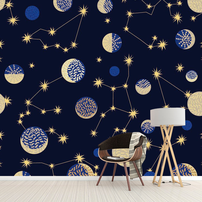 Clouding Pattern Mural Decal Pastel Color Contemporary Wall Covering for Living Room Clearhalo 'Wall Decor' 'Wall Mural' 2009539