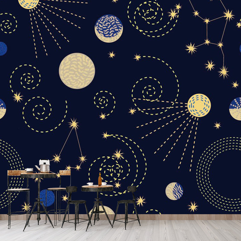 Clouding Pattern Mural Decal Pastel Color Contemporary Wall Covering for Living Room Clearhalo 'Wall Decor' 'Wall Mural' 2009545