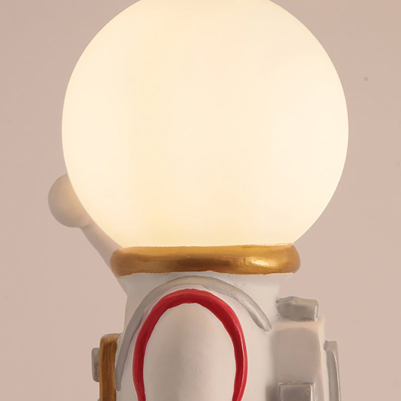 Nordic Spaceman Hanging Light Fixtures Iron Chandelier in White for Kid Bedroom Clearhalo 'Ceiling Lights' 'Chandeliers' Lighting' options 200978