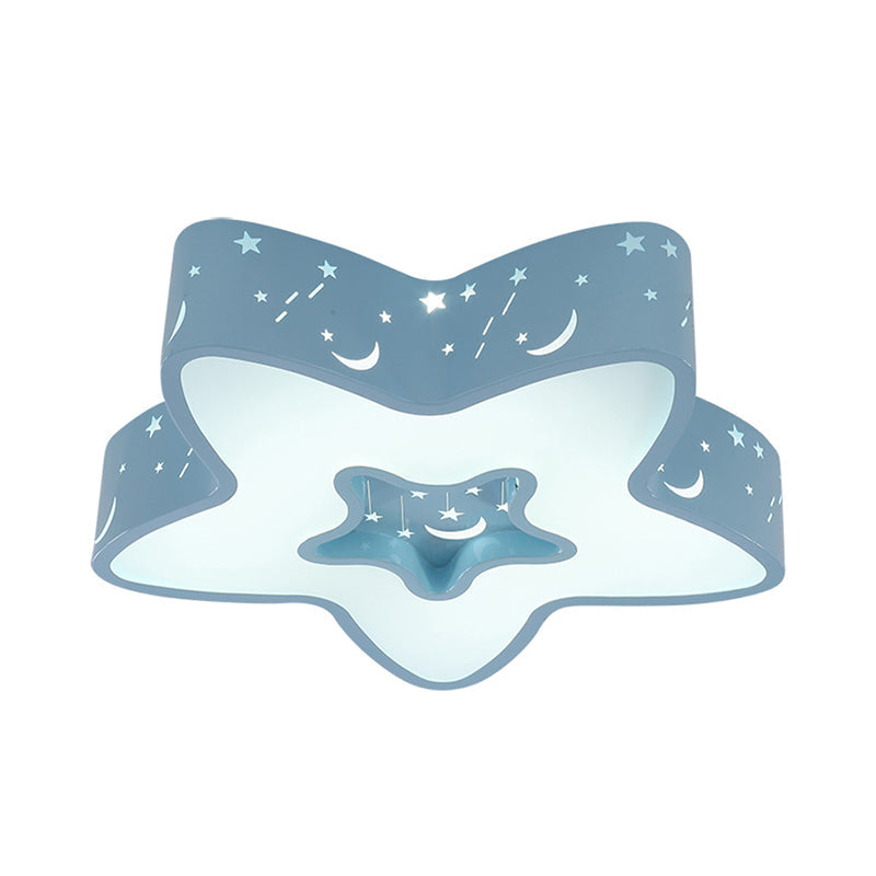 Star Flush Mount Lighting Modernist Acrylic LED Ceiling Flush for Children Bedroom Clearhalo 'Ceiling Lights' 'Close To Ceiling Lights' 'Close to ceiling' 'Flush mount' Lighting' 2010788