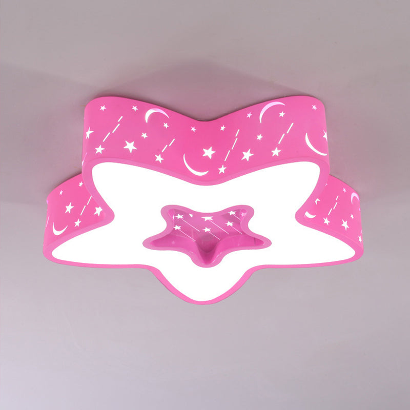 Star Flush Mount Lighting Modernist Acrylic LED Ceiling Flush for Children Bedroom Clearhalo 'Ceiling Lights' 'Close To Ceiling Lights' 'Close to ceiling' 'Flush mount' Lighting' 2010792