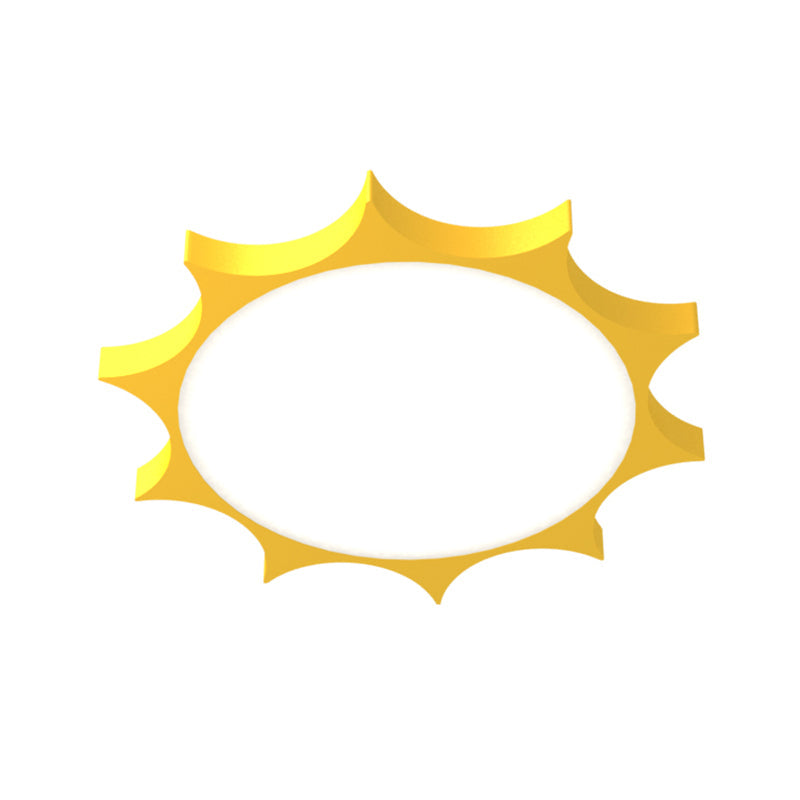 Simple LED Flush Mount Lamp Yellow Sun Ceiling Light Fixture with Acrylic for Kindergarten Clearhalo 'Ceiling Lights' 'Close To Ceiling Lights' 'Close to ceiling' 'Flush mount' Lighting' 2010804