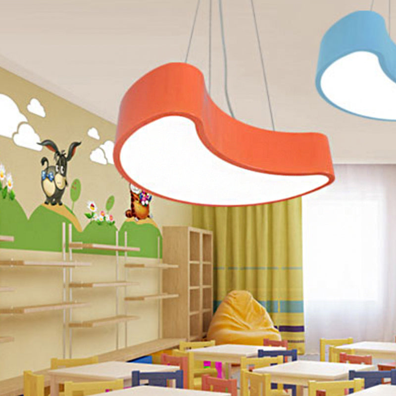 Acrylic Moon Chandelier Lamp Modernist LED Suspension Pendant Light for Kindergarten Red Clearhalo 'Ceiling Lights' 'Chandeliers' Lighting' options 2010882_7d92c549-48da-471d-a907-9a7f337de1b1