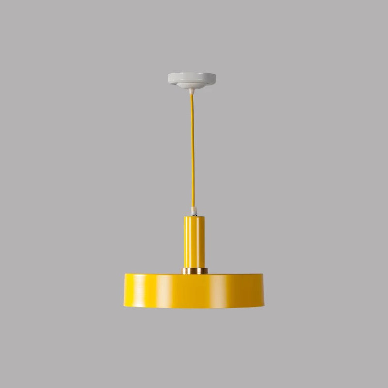 Round Bedroom Drop Lamp Metallic 1-Head Contemporary Hanging Ceiling Light Yellow Clearhalo 'Ceiling Lights' 'Modern Pendants' 'Modern' 'Pendant Lights' 'Pendants' Lighting' 2011088