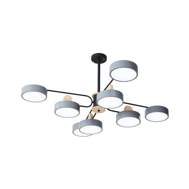 Simplicity Starburst Chandelier Light Metal Living Room Ceiling Lamp with Acrylic Shade Clearhalo 'Ceiling Lights' 'Chandeliers' 'Modern Chandeliers' 'Modern' Lighting' 2011158