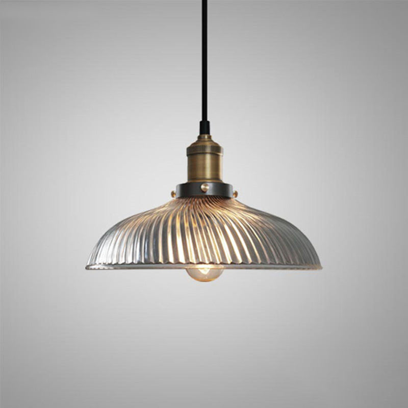 Glass Geometric Drop Pendant Industrial 1 Light Dining Room Suspension Lighting Fixture in Brass Clearhalo 'Ceiling Lights' 'Glass shade' 'Glass' 'Industrial Pendants' 'Industrial' 'Middle Century Pendants' 'Pendant Lights' 'Pendants' 'Tiffany' Lighting' 2011373