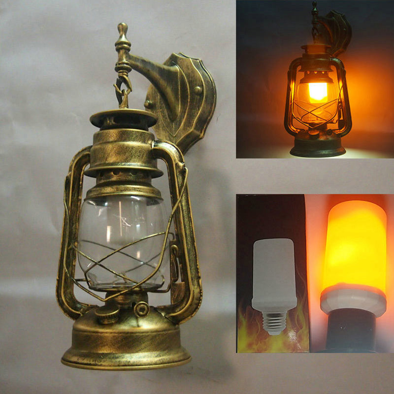 1 Light Wall Mount Lamp Industrial Style Clear Glass Kerosene Metal Wall Lighting Ideas Brass C Clearhalo 'Art deco wall lights' 'Cast Iron' 'Glass' 'Industrial wall lights' 'Industrial' 'Middle century wall lights' 'Modern' 'Rustic wall lights' 'Tiffany' 'Traditional wall lights' 'Wall Lamps & Sconces' 'Wall Lights' Lighting' 2011527